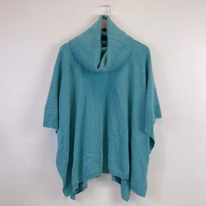 J. McLaughlin Womens Green Cashmere Cowl Neck Pullover Cape Poncho Sweater